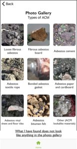 Where can I find a gallery of asbestos in soils images?